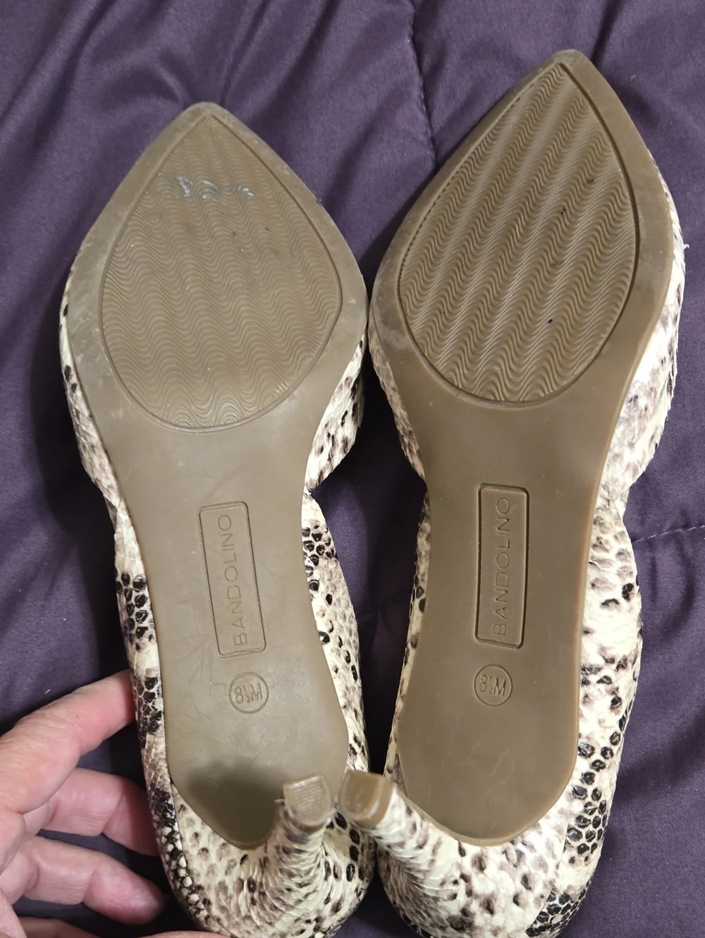 Bandolino Classic Pointed Toe Snake-Print Pumps in Neutral Size 8.5